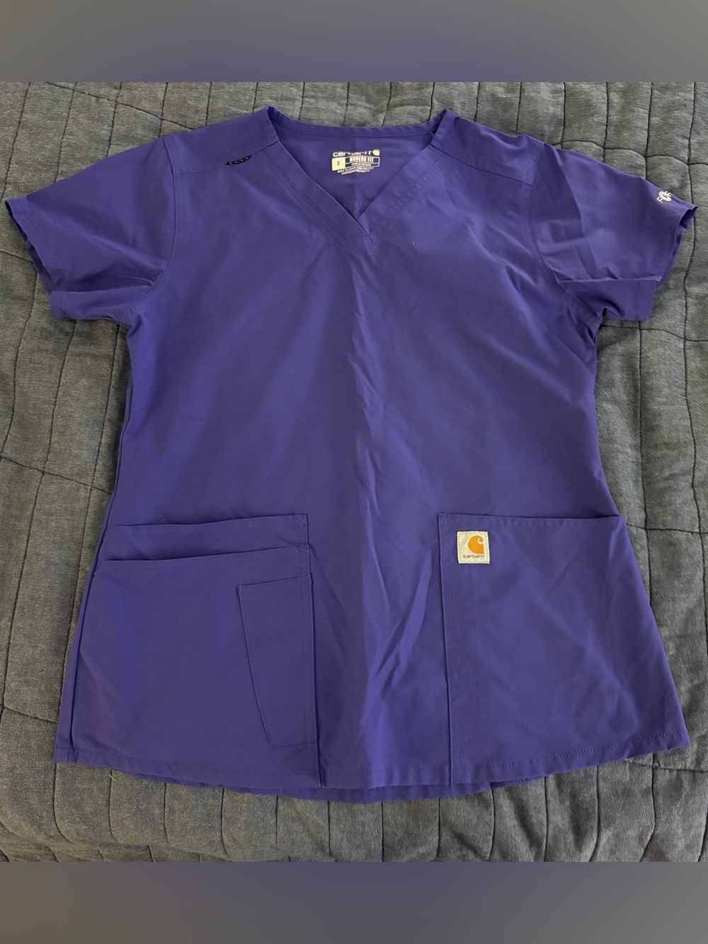 Carhartt Women's Force Essential V-Neck Scrub Top - Purple Size Small